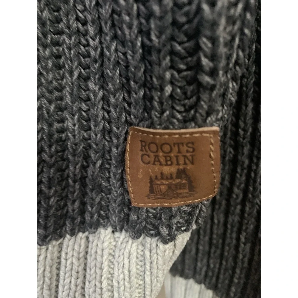 Genuine Roots Cabin Pullover Knit Sweater Women's L Grey Soft Warm Cozy - Picture 4 of 16